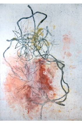 Hanna Hollmann, Senkrecht, eine Scheibe aus Erde und Wurzeln, 2022, 185 x 110 cm 