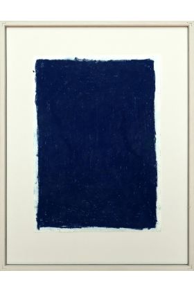 Hermann Nitsch, Ölkreide blau, 2020