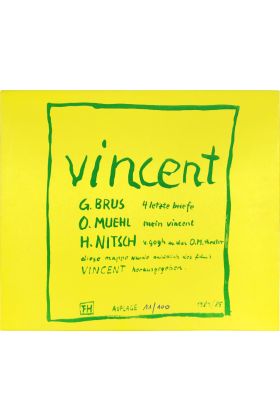 Mappe "Vincent", Günter Brus, Hermann Nitsch, Otto Muehl, 1984/85, Vollständige Mappe mit 18 Blättern im Originalkarton, 11/100, je 30 x 35 cm