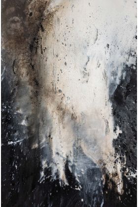 Thelma Herzl, O.T., 2018, Acryl und Bitumen auf Leinwand, 150 x 100 cm