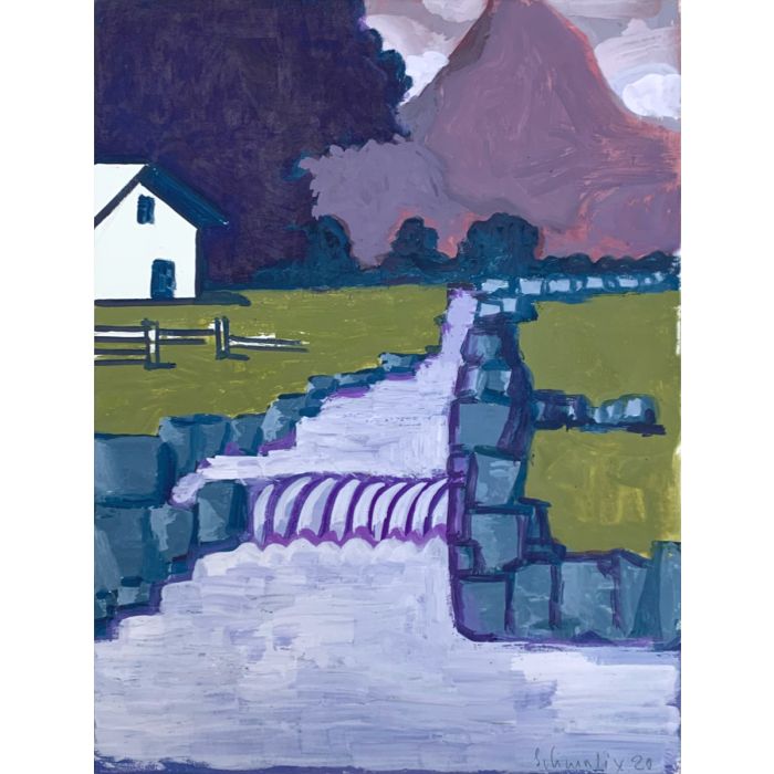 Hubert Schmalix, Landscape, 2020, Gouache auf Karton, 51 x 38 cm