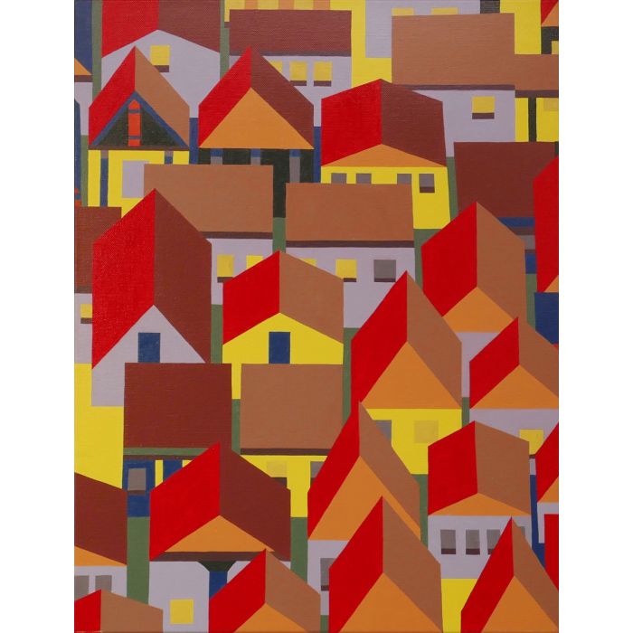 Hubert Schmalix, Landscape, „Neighborhood, Small“, 2010, Öl auf Leinwand, 90 x 70 cm