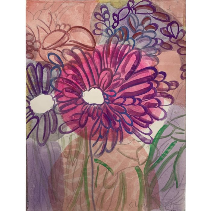 Hubert Schmalix, Flowers, 2021, Gouache auf Papier, 62 x 48 cm