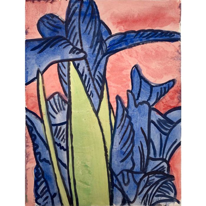 Hubert Schmalix, Flowers, 2022, Gouache auf Papier, 62 x 48 cm