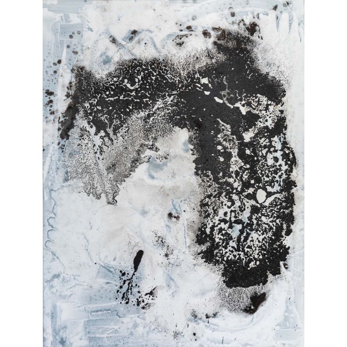 Thelma Herzl, O.T., 2018, Acryl und Bitumen auf Leinwand, 160 x 120 cm