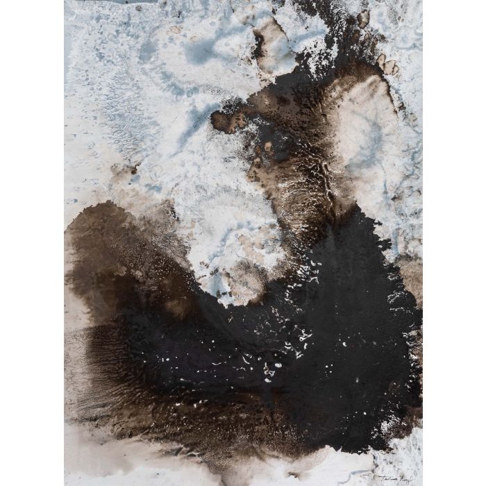 Thelma Herzl, O.T., 2018, Acryl und Bitumen auf Leinwand, 160 x 120 cm